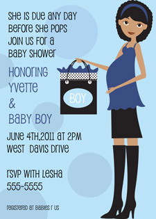 african american mom baby shower invitation- boy