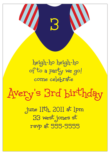snow white birthday invitation with age