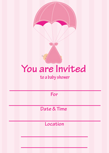 special delivery blank baby shower invitation- pink