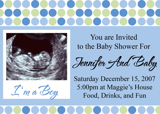 Boy Ultrasound baby shower invitation