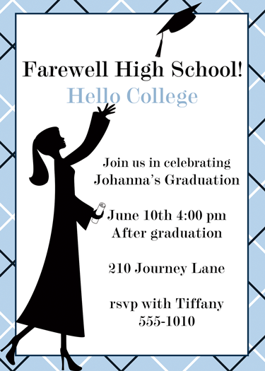 cap and gown graduation invitations