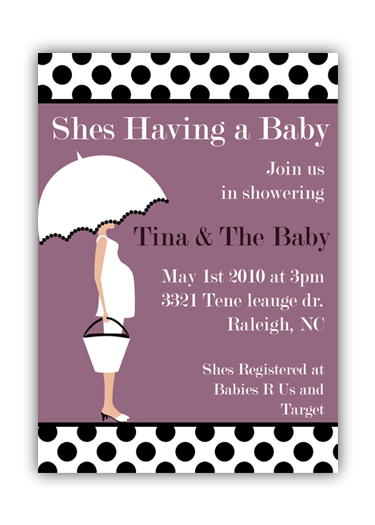 Umbrella Baby Shower Invitation