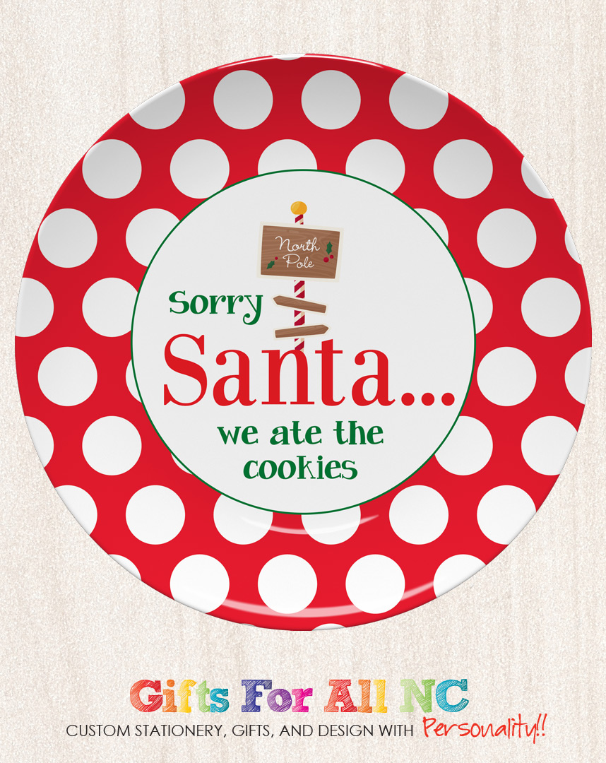 Sorry Santa Polkadot Plate