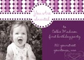 Polka dot birthday invitation