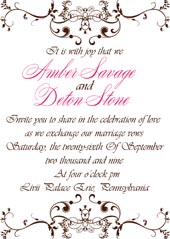 Flourish wedding invitation