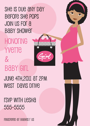 African American Mom Baby Shower Invitation