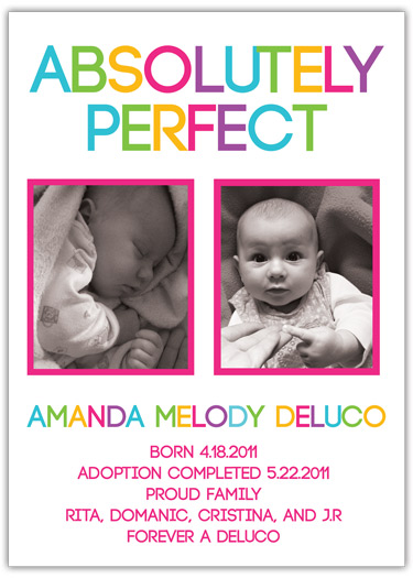 absolutely perfect - adoption announcement