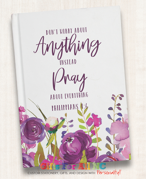 Personalized Purple Flower Writing Journal