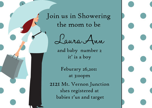 Umbrella Baby Shower Invitation - shower a mom to be