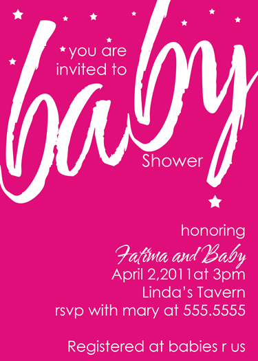 Baby Shower Invitation - stars