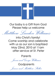 Cross Band Baptism Invitations