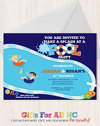 Make a Splash Pool Party Birthday Invitation