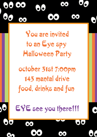 eyeing halloween party invitations