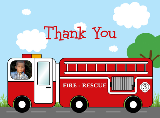 Fire Engine Thank You Cards