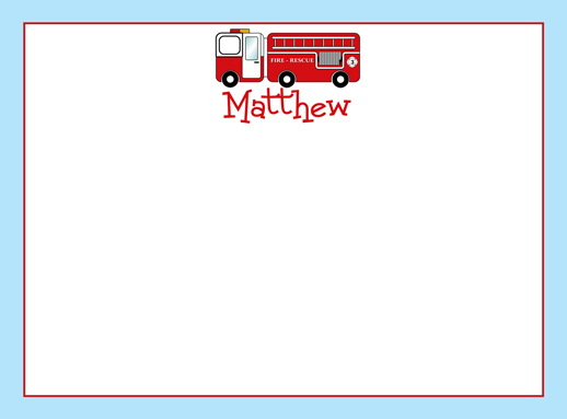 Fire Engine Note Cards
