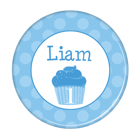 First Birthday Cupcake Melamine Personalized Plate- Boy