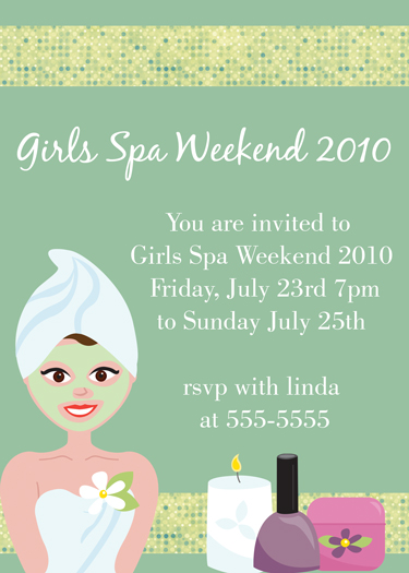 Girls Weekend  Spa Invitations
