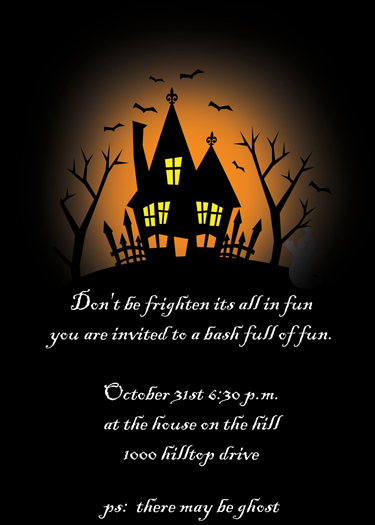 haunted house halloween invitations