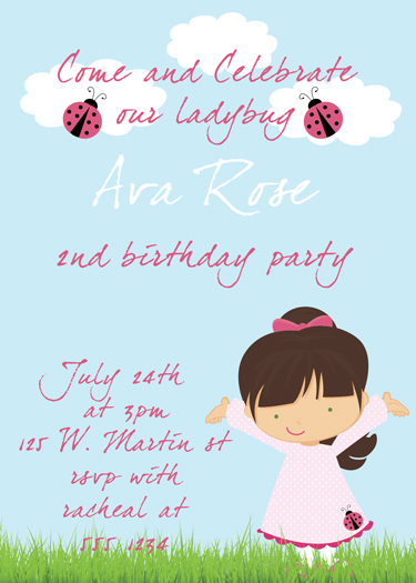 Ladybug Girl birthday invitations