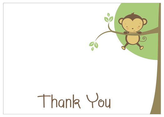 Little Monkey Thank You Cards