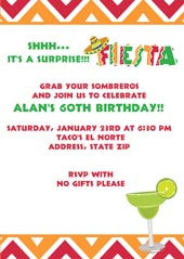 Mexican theme birthday invitations