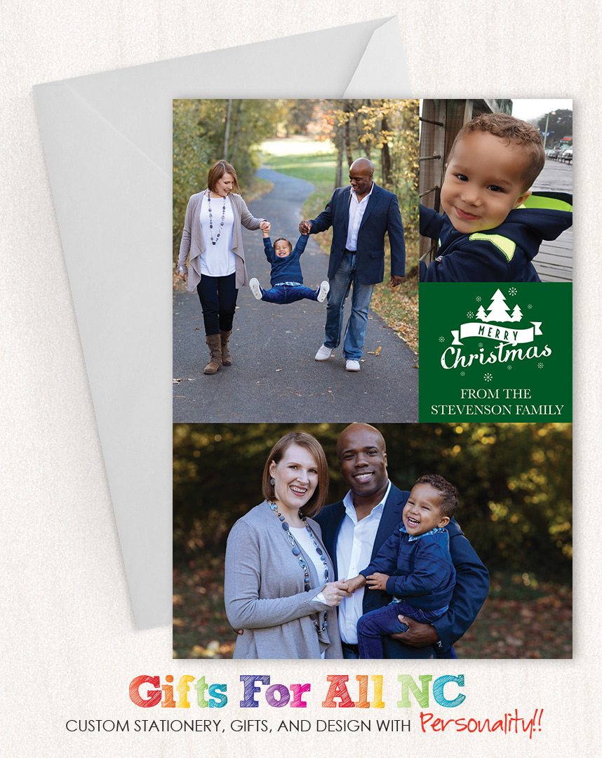 Evergreen Christmas Collage Holiday Card
