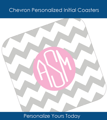 Chevron Personalized Initial Coasters