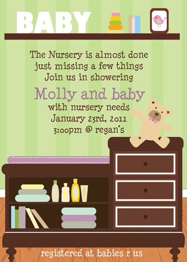 Fill the Nursery Baby shower invitation
