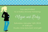 Preggo baby shower invite (boy, girl twins)