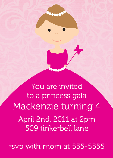Princess Dress Birthday Invitation