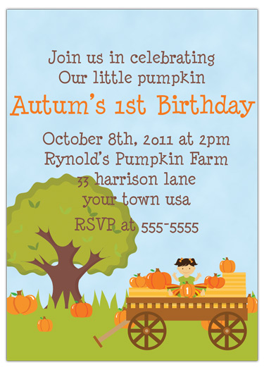 Fall Pumpkin Birthday Invitation