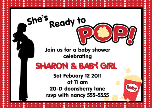 "She's Ready To Pop" Baby Shower Invitation