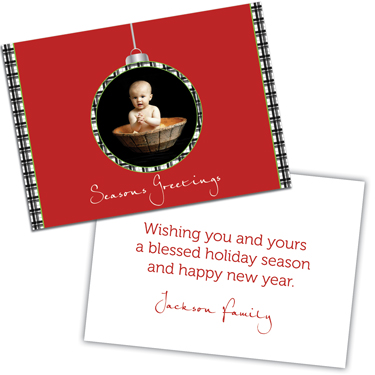 photo ornament  holiday card (cardstock)