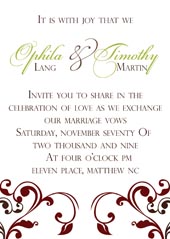 Autumn swirl wedding invitations
