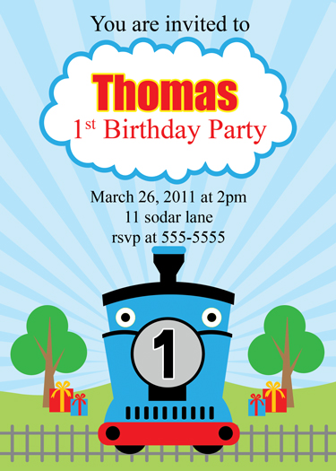 Train Birthday Invitation -Thomas Inspired