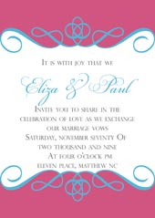 Two tone swirl wedding invitations