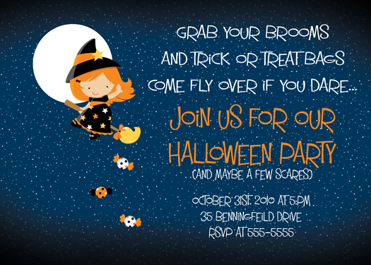 Witching halloween party invitations